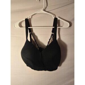 Paramour Womens Black Full Coverage Bra Size 40D Lace Details Soft‎ Cup